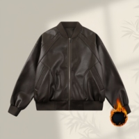 Veste en cuir PU pour homme, style rétro américain, mode hiver, coupe ample, simple, décontractée, veste de moto tendance à col en V
