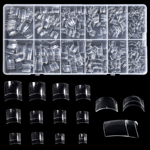 360 Uñas Postizas Cuadradas Gruesas de Media Cobertura Francesa Transparentes de ABS, Puntas de Gel Suave Acrílico para Arte de Uñas - Product Image 2