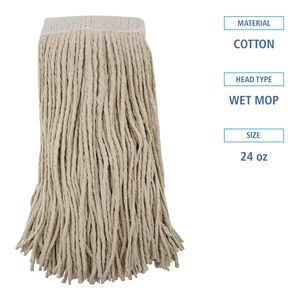 Tête de balai en microfibre Saddleback Premium Boardwalk 24 oz avec panier en plastique, 12 par carton, blanc, pour sols plats - Product Image 4