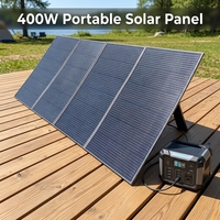 Panneau solaire pliable de 400 watts, portable et durable, chargeur solaire portable de 400 W avec support réglable pour générateur solaire hors réseau