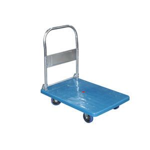 Nylon <b>Hand</b> <b>Cart</b> Four Wheel Foldable Platform Trolley Industrial Blue Plastic Cargo Transport <b>Cart</b> - Product Image 3