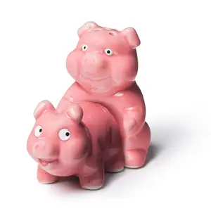 De figuras de animales cerdos sal y pimienta coctelera conjunto