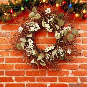 Poignées <span class=keywords><strong>de</strong></span> <span class=keywords><strong>porte</strong></span> en branche d'arbre naturelle modernes faites à la main Couronnes circulaires en branche d'arbre Marque Yhua pour les rassemblements familiaux <span class=keywords><strong>Noël</strong></span> <span class=keywords><strong>fait</strong></span> <span class=keywords><strong>maison</strong></span> - Product Image 1