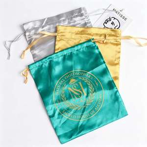 Sac à cordon en satin de soie personnalisé avec logo imprimé pour poupées, nail art, extensions de cils, maillots de bain, banques d'alimentation, médailles - Emballage cadeau - Product Image 6