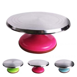En Alliage d'aluminium Rouge Pourpre Gâteau Plateau <span class=keywords><strong>Monté</strong></span> Crème Gâteau Table Plateau Tournant Support De Table Base Gâteau Outil - Product Image 3