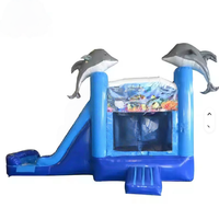 Structure gonflable géante en forme de dinosaure de la jungle, thème dauphin, pour enfants et adultes