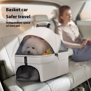 Chariot de luxe léger pliable pour animaux de compagnie pour petits et moyens chiens chariot séparé pour chiens et chats avec 4 roues pour la marche des chiens en <span class=keywords><strong>voiture</strong></span> - Product Image 1