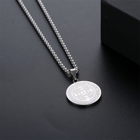 Collier scapulaire religieux en acier inoxydable 316L avec pendentif en or 14K 18K, colliers tendance pour femmes, hommes et filles