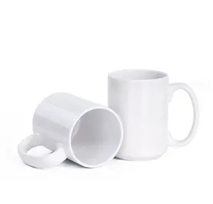 Custom Logo 15oz High Quality White Sublimation Blanks Ceramic Tea Coffee Mug With Handle
