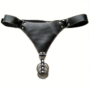กางเกงหนังรัดรูปทรงทีแบ็คสำหรับผู้ชาย สไตล์เซ็กซ์ BDSM - Product Image 1