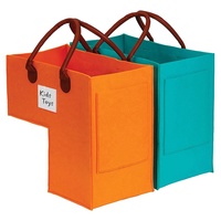 Panier d'escalier pliable en forme de L avec poignées pour organiser les jouets, le travail scolaire, les chaussures et plus encore