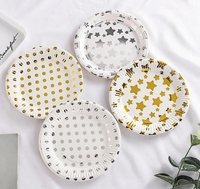Assiettes en papier jetables multicolores de 7 pouces écologiques et biodégradables pour les mariages, les restaurants utilisent des fournitures de fête d'anniversaire