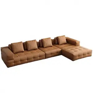 Sofá grande com padrão de tijolo Suessen 2023, sofá secional modular de luxo para sala de estar