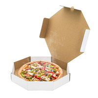 Caja de Pizza Octogonal Impresa Personalizada con Logotipo, Impresión Flexográfica Ecológica, Embalaje Desechable para Llevar