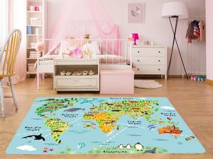 Tappetino da gioco <span class=keywords><strong>per</strong></span> bambini in moquette <span class=keywords><strong>per</strong></span> bambini di Design personalizzato <span class=keywords><strong>per</strong></span> il tappeto della mappa del mondo della camera da letto - Product Image 2