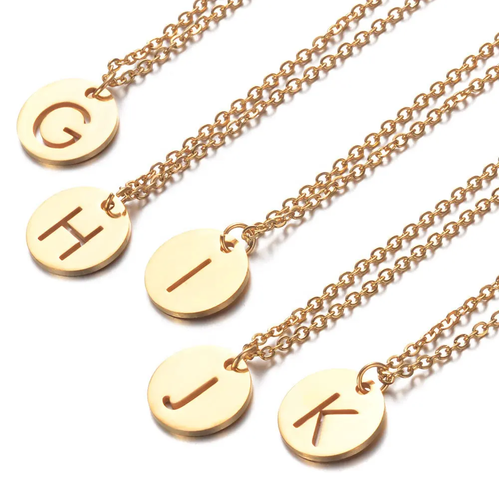Colar personalizado, alta qualidade personalizado 100% aço inoxidável dourado az nome inicial colar de pingente para mulheres jóias colar de presente