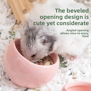 Mangeoire en céramique à rebord incliné couleur bonbon anti-déversement pour hamsters, perroquets, cochons d'Inde et petits animaux – Vente en gros - Product Image 2