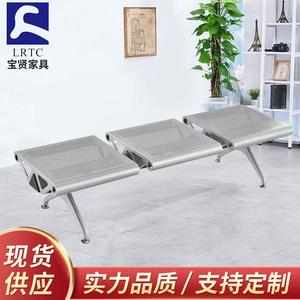 Banco plano Bao Xian de acero laminado en frío con estructura triangular, doble y triple asiento para áreas de espera públicas - Product Image 4