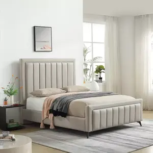 Italian modern design leather bed up-holstered soft king/queen size bedroom furniture