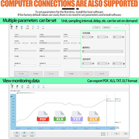 Registrador de Datos de Temperatura y Humedad USB de Plástico RC-60 OEM/ODM con Batería de Litio para Transporte en Cadena de Frío con Pantalla PDF/CSV