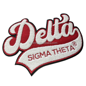 Patchs brodés thermocollants et lavables en tissu chenille avec logo de la sororité DST et lettres grecques Delta pour vêtements et sacs - Product Image 4