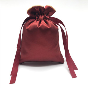 Simple <b>White</b> Satin <b>Evening</b> Gift Drawstring Pouch Silk Hair Garment Packaging <b>Bag</b> Custom logo - Product Image 3