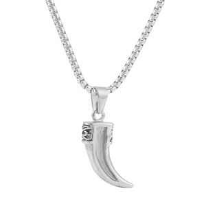 Stainless Steel Animal Fang Pendant <b>Silver</b> Themed Punk Style For Men And Women 122020 - Product Image 3