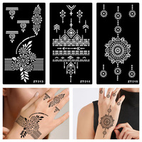 Autocollants de tatouage au henné à l'extrait de jus de fruits, pochoirs ajourés pour aérographe pour bras, art corporel, fête, Halloween, logo en papier Xuan noir