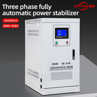 Régulateur de tension triphasé 100 KVA CA avec affichage LED, stabilisateur en cuivre SVC certifié CE/ISO9001, efficacité de 98 % pour centre de données