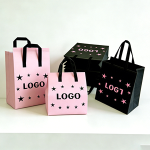 Sac fourre-tout non tissé personnalisé avec logo, recyclable, résistant à l'humidité, pour gâteaux au chocolat, collations, pique-nique, voyage, avec poignée longue - Product Image 2