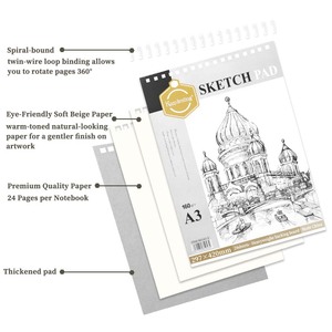 Nghệ thuật Nguồn cung cấp bằng văn bản vẽ giấy phác thảo Pad thiết kế đồ họa phác thảo xoắn ốc ràng buộc sketchbooks A5 vẽ phác thảo cuốn sách - Product Image 6