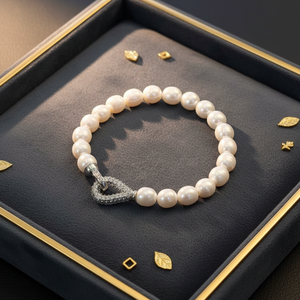 Bracelet minimaliste baroque |   Perles baroques naturelles d'eau douce à haute brillance légèrement imparfaites, fermoir en forme de larme plaqué or 14 carats, cadeau - Product Image 3