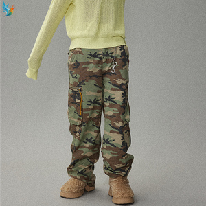 Custom uomo Streetwear cotone cotone cotone traspirante a gamba dritta <span class=keywords><strong>pantaloni</strong></span> Cargo oversize - Product Image 4