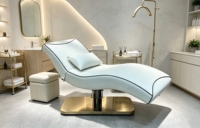 Nouveau Lit de Beauté Moderne Blanc en Forme de S, Table de Massage Électrique pour Tatouage, Lit de Traitement Facial Incurvé et Réglable pour Salon et Spa
