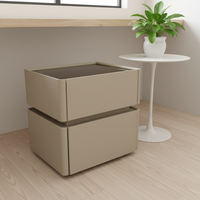 Table de chevet intelligente avec coffre-fort intégré, chargeur sans fil, miroir LED, 2 tiroirs, table de chevet moderne, prix de gros