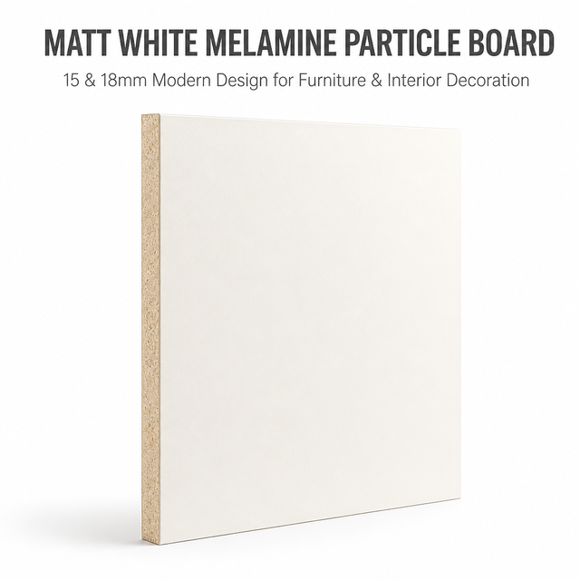 15/18mm Matt White Melamine Faced Particle Board E1 Modern Design Chipboard for Bedroom Use & Furniture