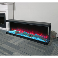 Insert de Cheminée Électrique à Vue Panoramique 3 Côtés, Chauffage 1500W, Réglable, Moderne, en Métal, Intégré, Décoratif, pour Maison et Hôtel