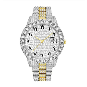 Azules RTS-Reloj de pulsera clásico para hombre, de lujo, 44mm de diámetro, oro de 18k, números árabes, con diamantes - Product Image 2