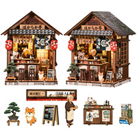 Cabaña Arquitectónica Yiran Inn, Modelo de Cabaña de Madera Hecha a Mano de Estilo Japonés, para Ensamblar, Adorno, 15.2x12.4x18.2cm, Caja Blanca