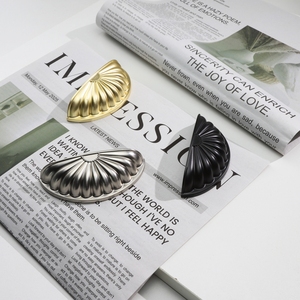 Various Color Furniture Hardware Fashion Semicircular <strong>Shell</strong> Black Gold Silver Cabinet <strong>Handle</strong> <strong>Drawer</strong> <strong>Knob</strong> Wardrobe Door <strong>Pulls</strong> - Product Image 2