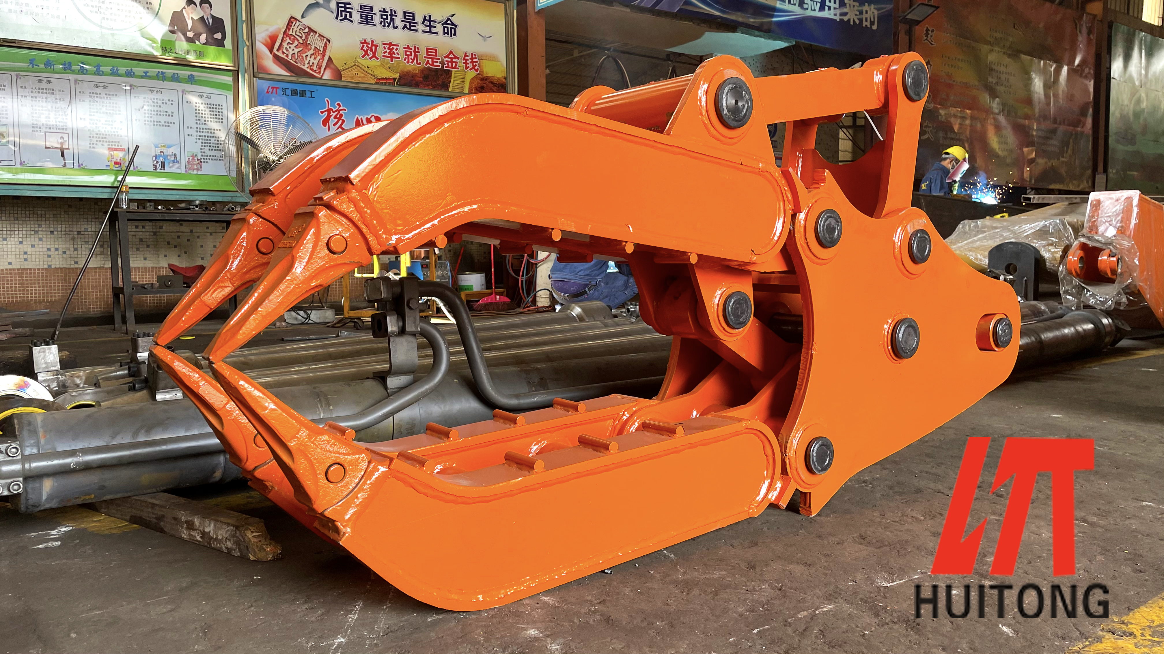 Q345B Mechanical Wood Grapple For 40 50 60t Excavator Customized Size