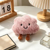 Porte-clés pendentif nuage mignon en peluche, pompon moelleux, breloque de sac pour femmes et filles