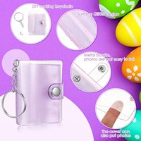 Kaplo Gantungan Kunci Album Foto Mini PVC Transparan dengan Glitter 1-Inci/2-Inci, Tempat Kartu ID & Kotak Penyimpanan K-Pop