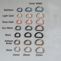 15mm 20mm 25mm sangle D anneau pour sac accessoire boucle de ceinture boucle métal matériel collier de chien vêtement sac à dos fermoirs