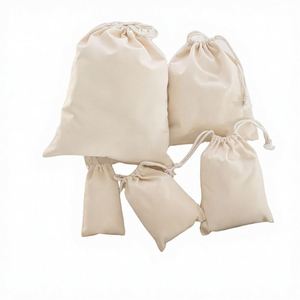 Organic Cotton Canvas Folding Letter Pattern <b>Drawstring</b> Gift Pouch <b>Bag</b> with Custom Logo Print-Wholesale - Product Image 2