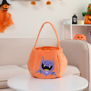 Bolsa de Halloween para dulces con asa, cesta reutilizable de calabaza para dulces, cubo de Halloween, bolsa de dulces, cubo de terciopelo plegable y bonito - Product Image 6