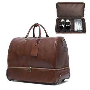 패션 디자인 더플 백 확장 가능한 롤링 여행 가방 비건 가죽 트롤리 수하물 가방 부드러운 바퀴 운반 - Product Image 5