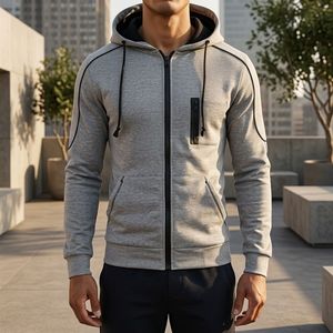Chaqueta Cardigan Jimo <span class=keywords><strong>para</strong></span> <span class=keywords><strong>Hombre</strong></span> 2026, Sudadera Deportiva Casual con Capucha y Cierre <span class=keywords><strong>para</strong></span> Otoño e Invierno, Venta al por Mayor <span class=keywords><strong>para</strong></span> EE. UU., UE y China - Product Image 2