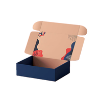 Vente en gros d'emballage de boîte d'expédition en carton personnalisé avec impression personnalisée boîte d'expédition cadeau ondulée noire