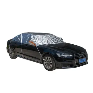 Polyester Foldable Waterproof Half Car Cover Protection PVC Car Cover Sunshade